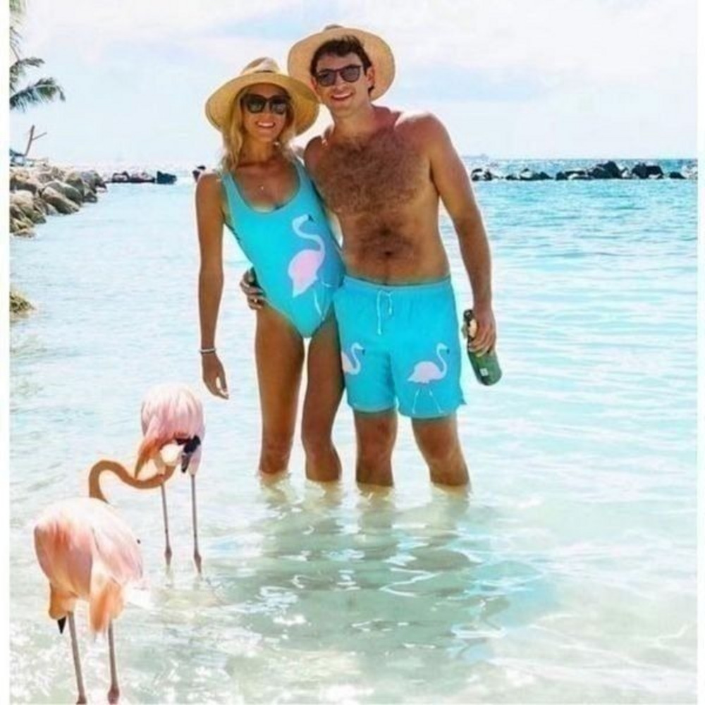 NWT Watercolors By Kenny Flowers South Beach Flamingo 🦩 One Piece Swimsuit S